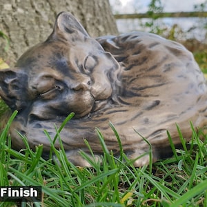 Urna conmemorativa para gatos, gato dormido hecho a mano, ataúd para gatos para el hogar o el jardín