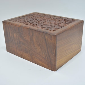 Wood Urn Hand Carved Human Urn