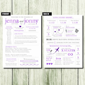 Infographic Wedding Program - Highly customizable