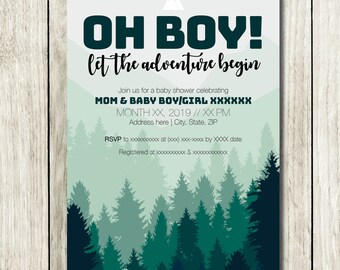 Baby Shower Invitation - Adventure Begins