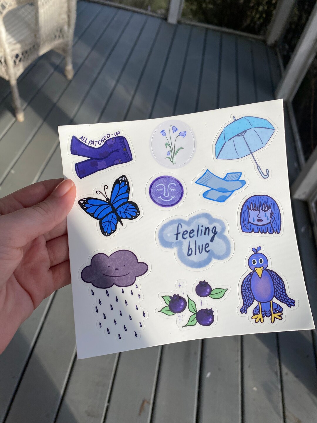 Feeling Blue Sticker Pack - Etsy