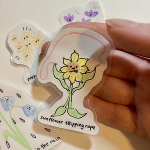 Flowery Daze — Raccolta di 4 adesivi, fatti a mano con amore