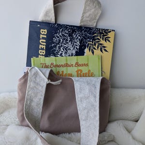 Kids&#39; mini tote bag / toy bag / repurposed fabric purse