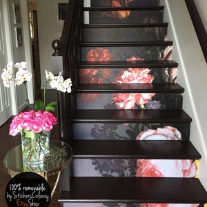 10 Schritt Set, vintage treppen aufkleber, treppen dekor treppe, treppe abziehbar treppe, treppe stufe Bordüre #13R