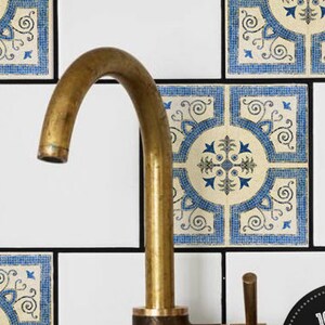 Lisbon Tile Stickers, PACK OF 24, Mosaic, Ceramic, Removable, Backsplash Decal, Tiles Covering, Tile Decals, Traditional, Azulejos #28T