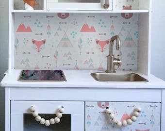 Decals for DUKTIG, Ikea, Geometric cartoon animals Sticker Set, PACK OF 4, Kids room, Repositionable, Furniture Decal, Mural, Adhesive #6D