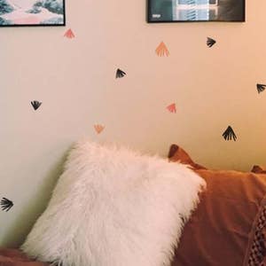 Hand drawn leaf wall decal, hand made wall sticker, abstract floral wall decor, graphic wall sticker set, wallpaper effect wall decor  #11S