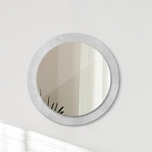 White Round Mirror, Concrete Texture Glass Frame Mirror, Large Mirror, Wall Mirror, Designer Mirror, Bathroom Mirror