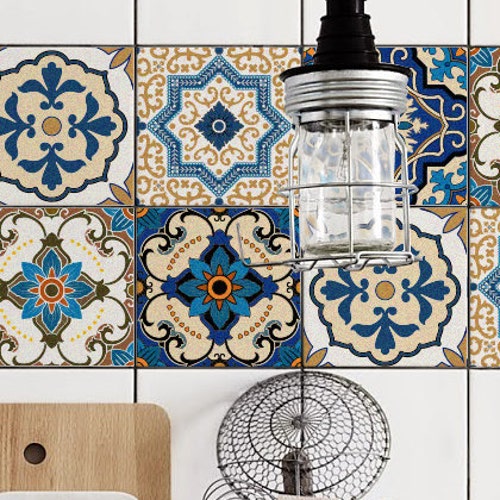 Oriental Damask Tile Stickers PACK OF 24 Ethnic Removable Etsy