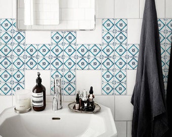 Portuguese Tiles, ethnic, azulejo tiles, Repositionable, Self adhesive, Easy stick, Talavera, Spain, Tile Decal, Mosaic, Ceramic #52T