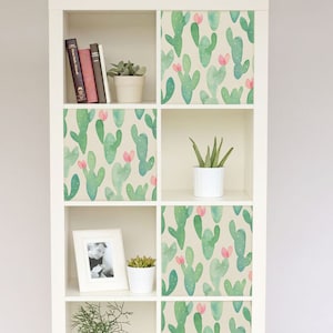 Decals for IKEA Kallax / Expedit, Cactus stickers, Pastel, Nursery, Ikea Hack, Furniture decal, Repositionable, Covering, Color, DIY #3KA