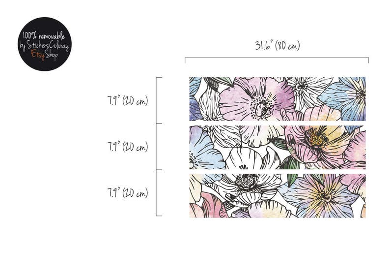 Decals for MALM Dresser ikea Poppy flowers Sticker PACK OF Etsy