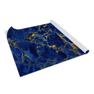 Feuilles de placage de marbre bleu, feuille auto-adhésive, 100 x 50 cm / 100 x 50 cm, autocollant de table, autocollant imperméable