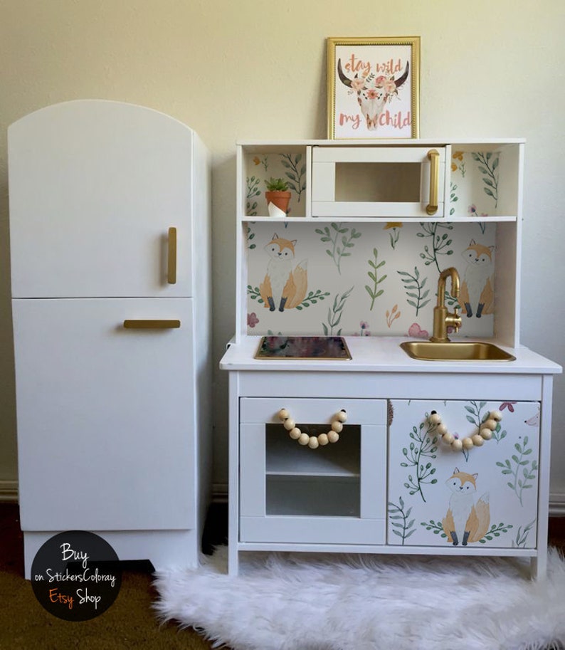 Decals for DUKTIG Ikea Hedgehog watercolor Sticker Set PACK image 1