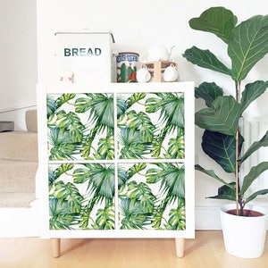 Decals for Kallax / Expedit, IKEA, Tropical Exotic Leaves, Jungle, Ikea furniture, DYI, Peel and Stick, Self adhesive, Removable, Decal #8KA
