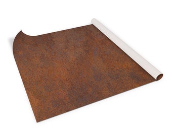 Rusted Sheet Metal Veneer Sheets, Self Adhesive Foil, Size 39.8x19.7 inch / 100x50 cm, Table Sticker, Waterproof Sticker