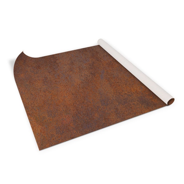 Rusted Sheet Metal Veneer Sheets, Self Adhesive Foil, Size 39.8x19.7 inch / 100x50 cm, Table Sticker, Waterproof Sticker