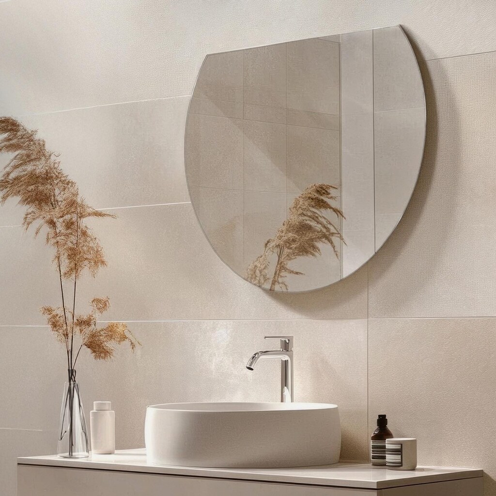 TETOTE Specchio Rotondo 91,4 Cm – Nichel Spazzolato, Vetro Temperato HD, Per Soggiorno, Camera, Bagno, Ingresso