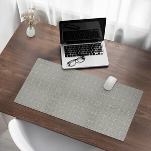 Geometric ornament Desk Pad, Beige Desk Cover, Table Protector Pad, Backgrounds And Patterns Desk Mat, Desk Decoration