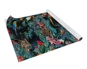 Jungle Tiger Veneer Sheets, Self Adhesive Foil, Size 39.8x19.7 inch / 100x50 cm, Table Sticker, Waterproof Sticker