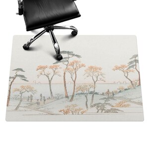 Trees By The Water Chair Floor Protector, Beige Desk Chair Mat, Computer Chair Mat, Landscape Office Chair Mat, Chair Mat