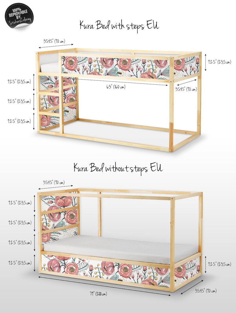 Stickers voor Kura Bed Ikea Vintage Wallpaper Sticker Set Etsy Nederland