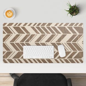 Geometric retro pattern Desk Pad, Beige Desk Cover, Table Protector Pad, Backgrounds And Patterns Desk Mat, Desk Decoration