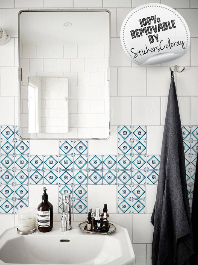Portuguese Tiles Ethnic Azulejo Repositionable Self