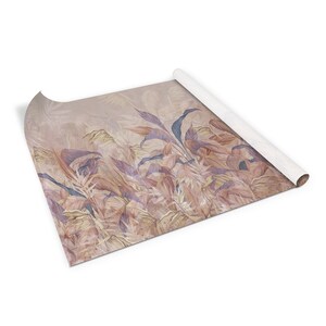ペイントされた熱帯植物のベニヤシート、自己粘着ホイル、サイズ39.8x19.7インチ/100 x 50 cm、テーブルステッカー、防水ステッカー