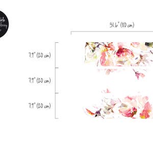 Decals for MALM Dresser, ikea, Spring Floral Stickers, PACK OF 3, Ikea furniture, Abstract, Repositionable, Covering, Peel and stick 6M image 2