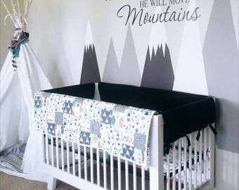 Mountains wall decal, Removable, Self adhesive wall decor for kids room, Nursery, Repositionable, Peel and Stick, Wall sticker #45