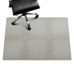 Geometric Ornament Desk Chair Mat, Beige Computer Chair Mat, Office Chair Mat, Pattern Chair Mat, Gaming Chair Floor Protector