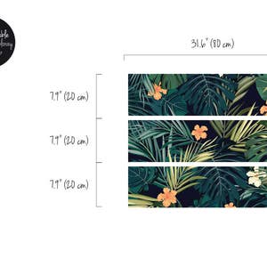 Decals for MALM Dresser skin ikea, Dark tropical leaves Sticker, PACK OF 3, Tropic, Exotic commode, Repositionable, Covering, Furniture 5M image 2