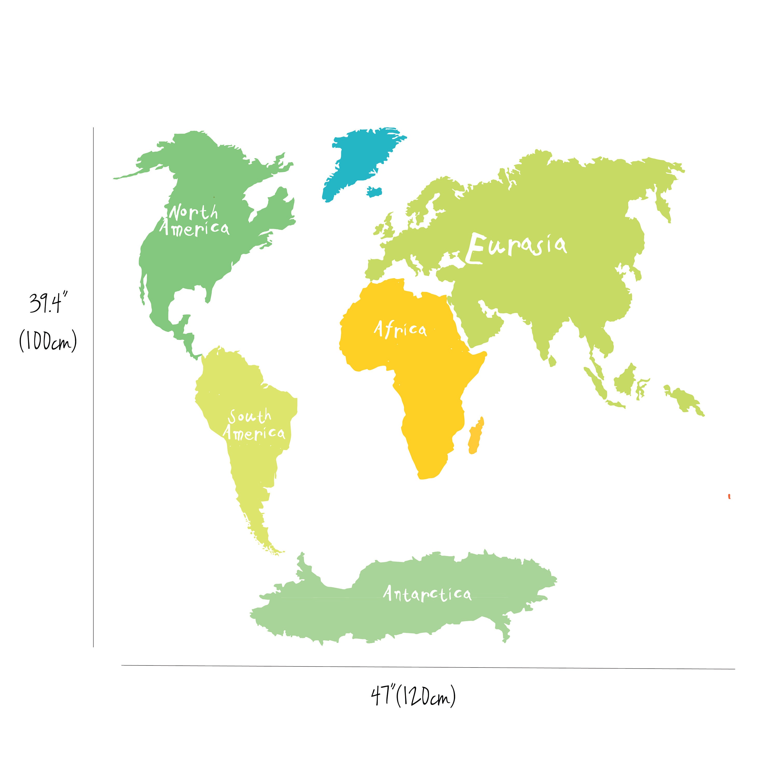Dinosaurs World Map for Children Wall Decal, Dinosaur Wall Sticker ...