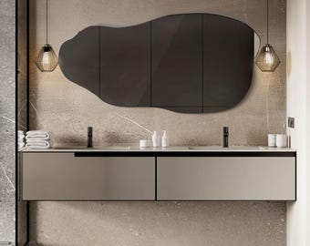 Organic Frameless Mirror, Bathroom Mirror, Large Aesthetic Mirror, Small Luxury Mirror, Wavy Mirror, Decorative mirror