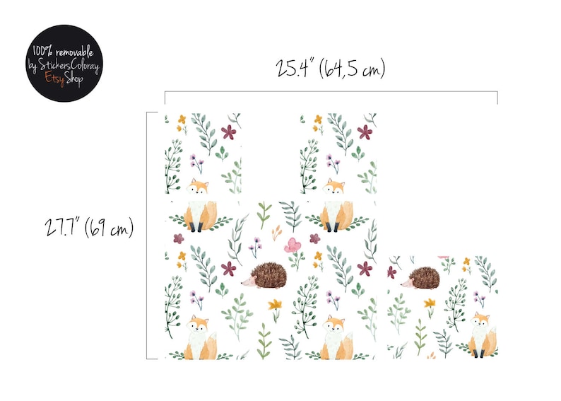 Decals for DUKTIG Ikea Hedgehog watercolor Sticker Set PACK image 2