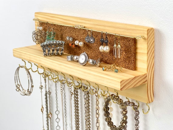 Gold wall jewelry organizer deals