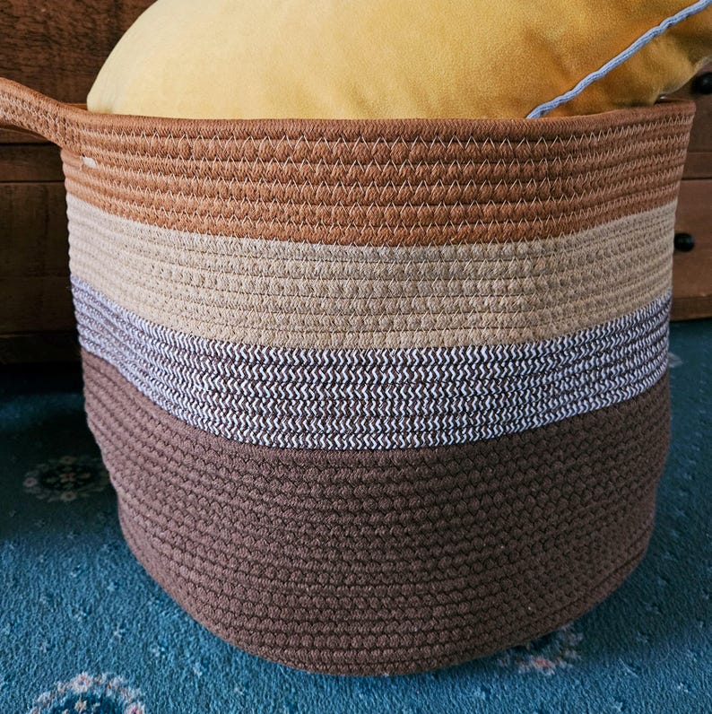 Large Rope Storage Large Cotton Rope Basket: Woven Storage Organizer, 2 Sizes XL 55cm and ...