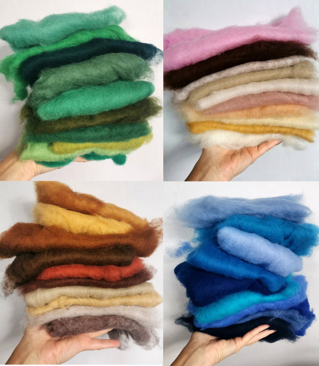 Wool Roving Color Pack: 10 Colors Carded Felting Wool, 100 Gr - Etsy