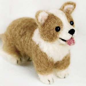 Needle Felting Corgi Kit. Colour Felting Wool. Craft Activity. Puppy Felting. DIY project. Christmas Gift. Mother's Day. Beginner felting