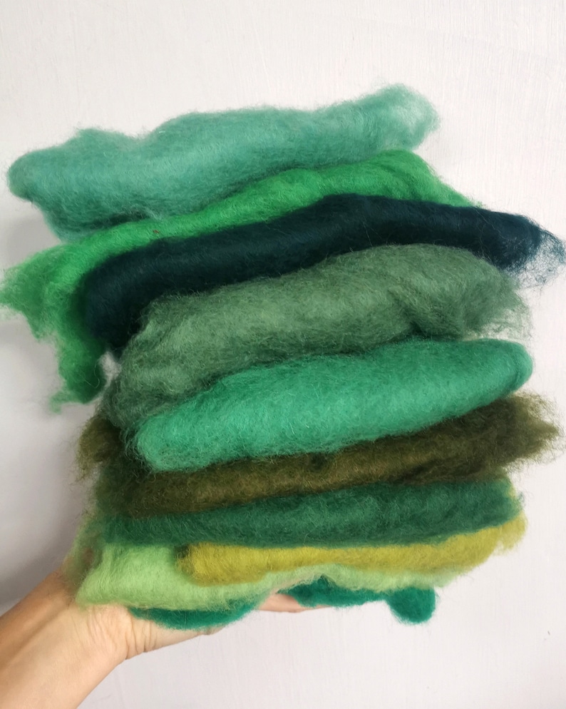 Wool Roving Color Pack. 10 Colors Carded Wool 100 Gr. Needle | Etsy