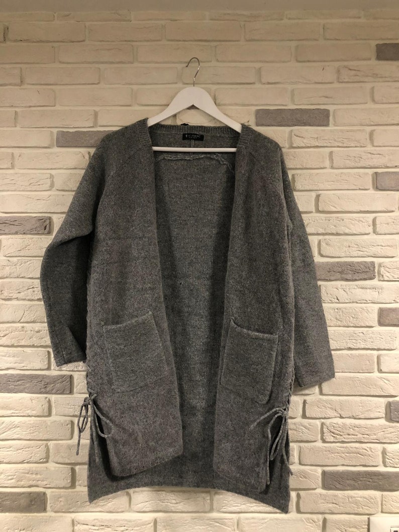 Gray open cardigan for women