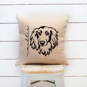 Dachshund Pillow, Personalized Throw Pillow, Dachshund Dog, Dachshund Puppy, Weenie dog Gift , Custom Made Weenie Dog Pillow,