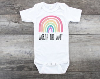 Worth the wait baby suit - worth the wait rainbow baby - rainbow baby shirt - worth the wait - rainbow - rainbow baby gift