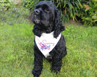 Personalized dog bandana, Easter dog bandana, Spring dog bandana, Floral dog bandana, puppy bandana, Custom Dog Bandana, Pet Bandana