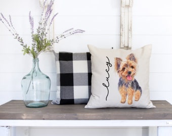 Yorkie Pillow, Personalized Yorkie Throw Pillow, Yorkie Dog , Yorkie Puppy, Yorkie Gift , Custom Made Yorkie pillow, Yorkie Terrier