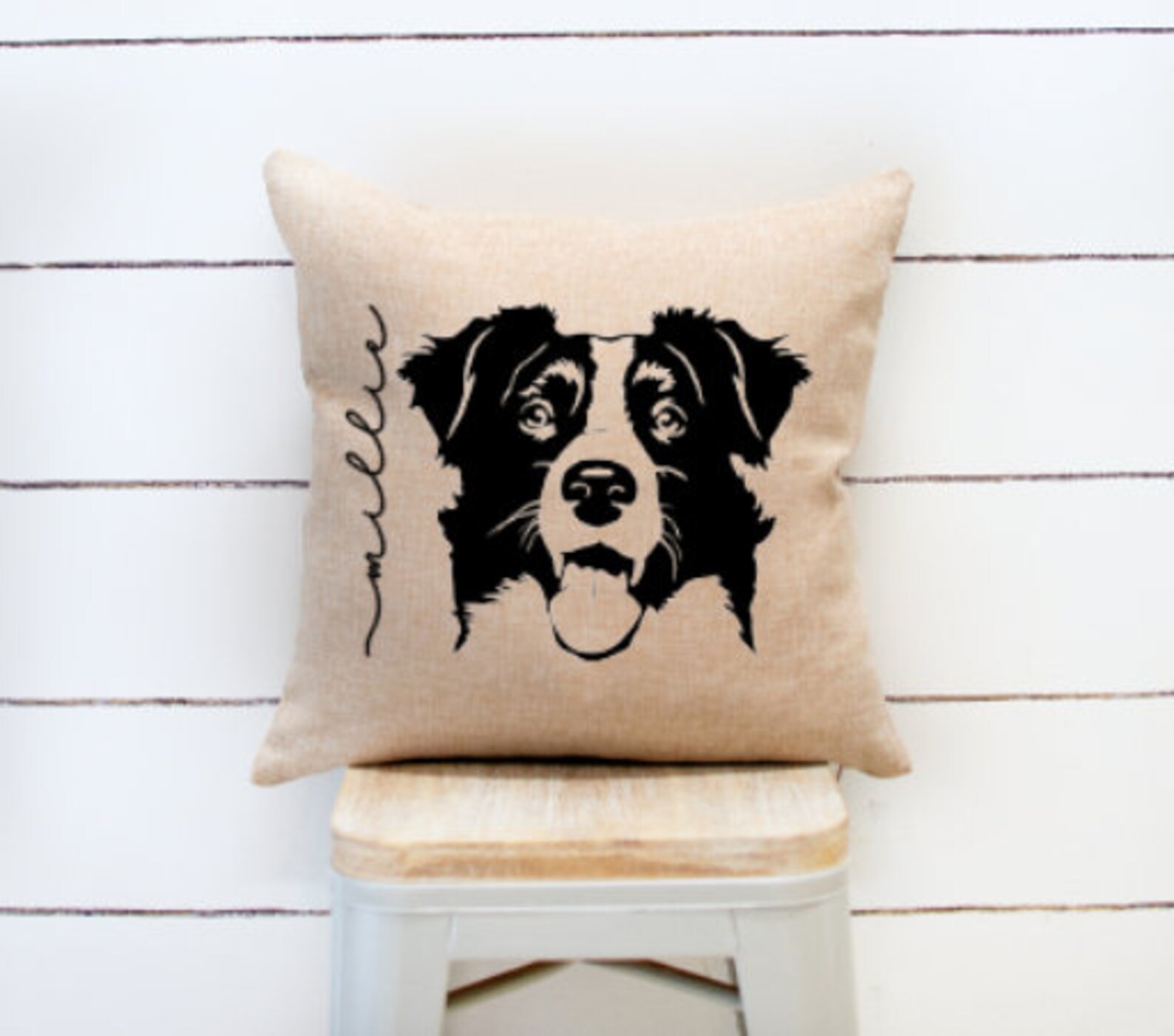 border collie throw pillow