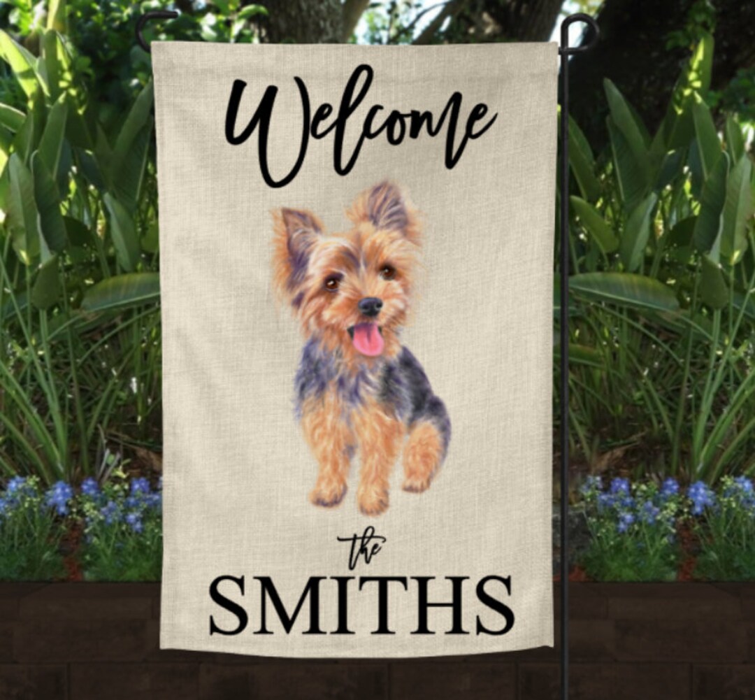 Yorkie Garden Flag Custom Yorkie Family Garden Flag Yorkie Etsy