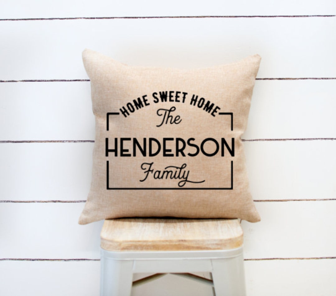 Family Name Pillow, Family Members Throw Pillow, Typewriter Pillow