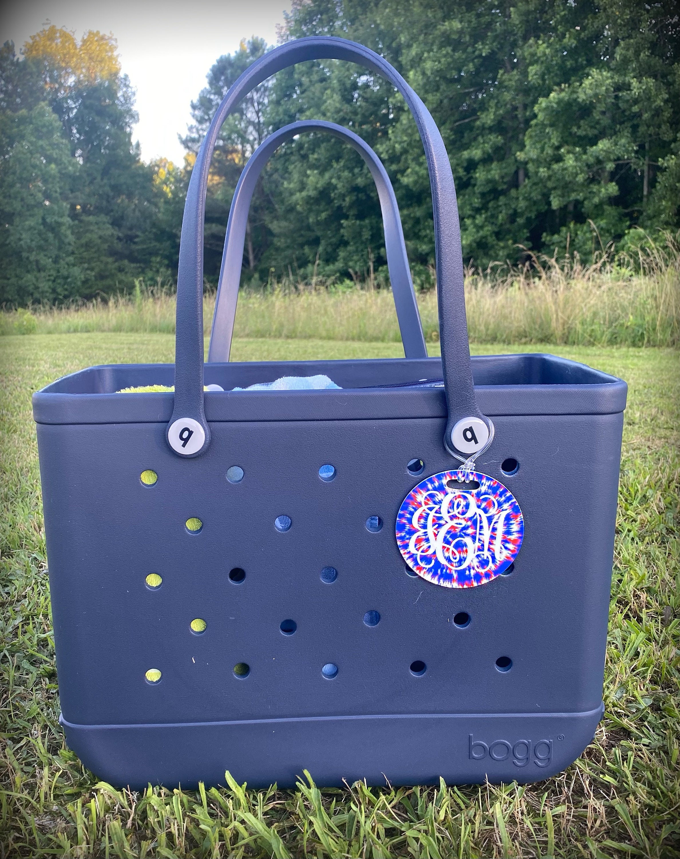 Red White Blue Bag Tag Bogg Bag Tag Monogram Bogg Bag Etsy